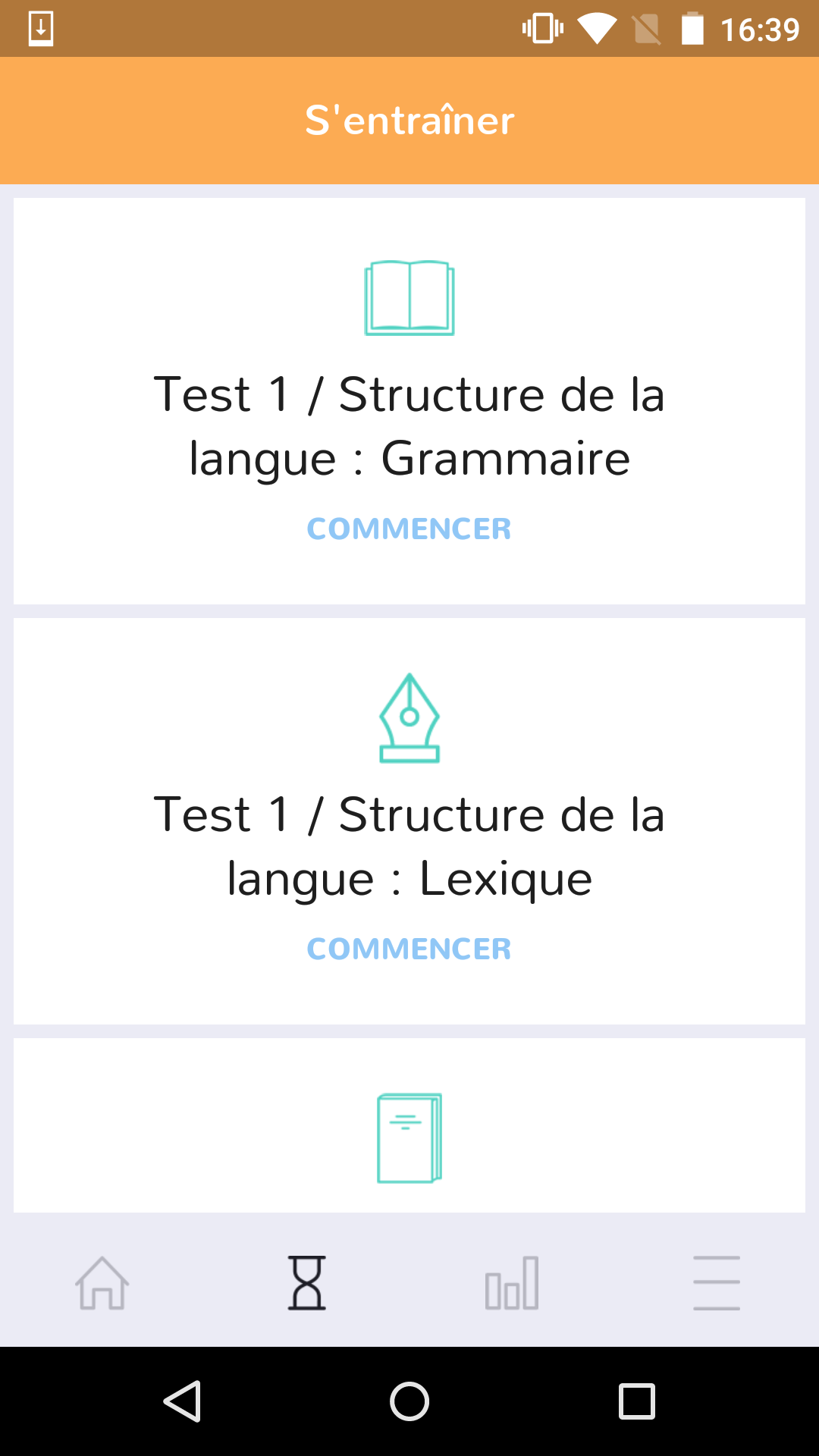 Android application TCF - Test de français screenshort