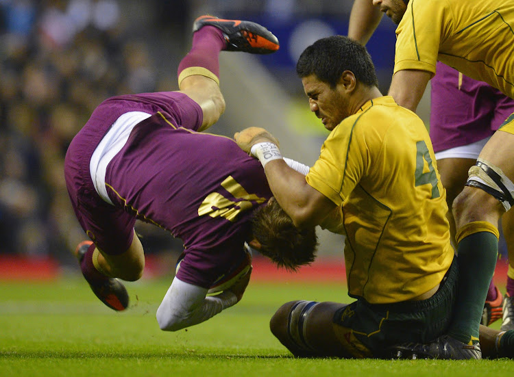 A file photo of Sitaleki Timani in action a match against England and Australia at Twickenham.