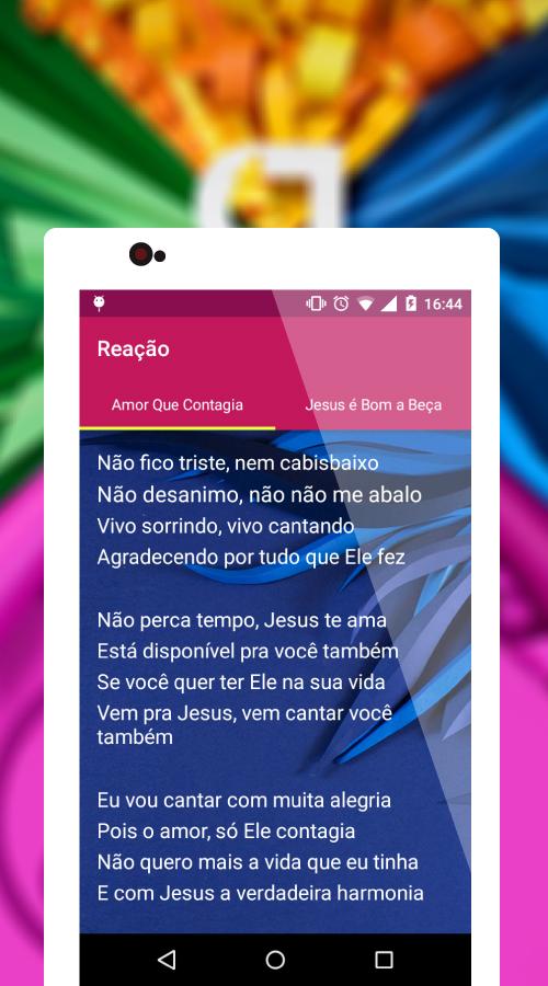 Android application Reação screenshort