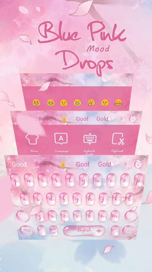 Pink drops blue mood keyboard — приложение на Android