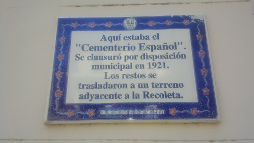Placa Cementerio Español 