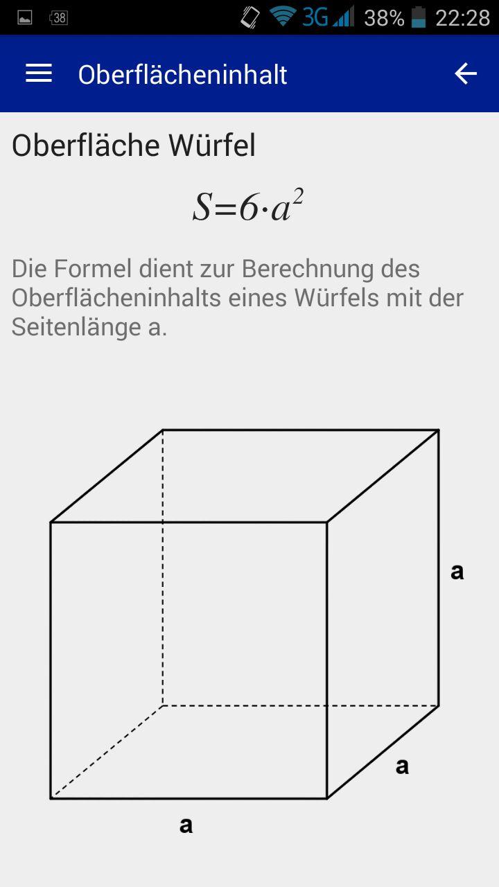 Android application Formelsammlung Mathematik screenshort