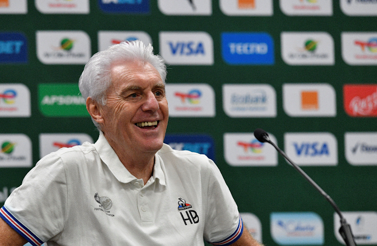 Bafana Bafana coach Hugo Broos during the South Africa Press Conference at Charles Konan Stadium in Yamoussoukro on the 02 February 2024.