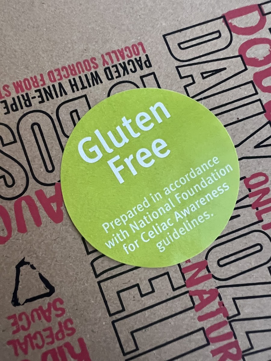 Fresh Brothers gluten-free menu