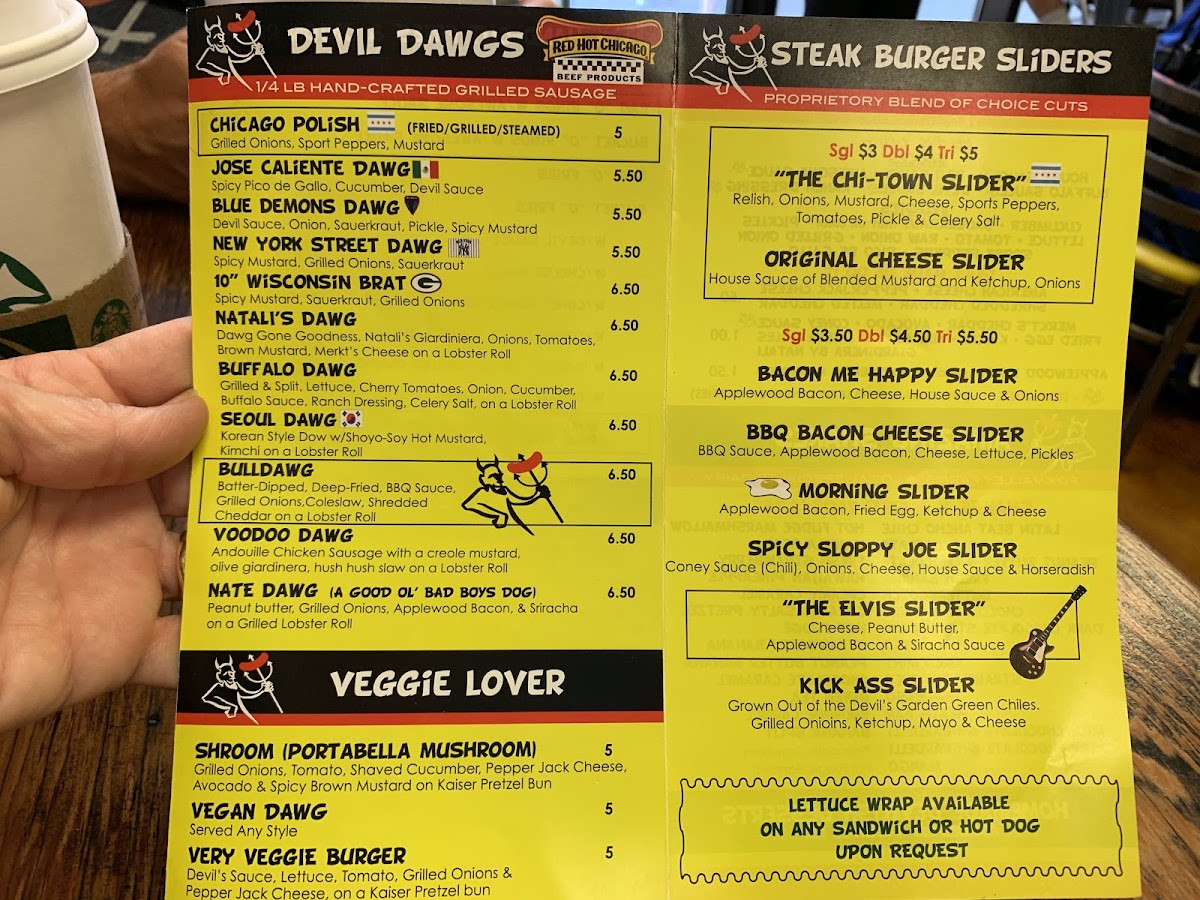 Devil Dawgs on State gluten-free menu