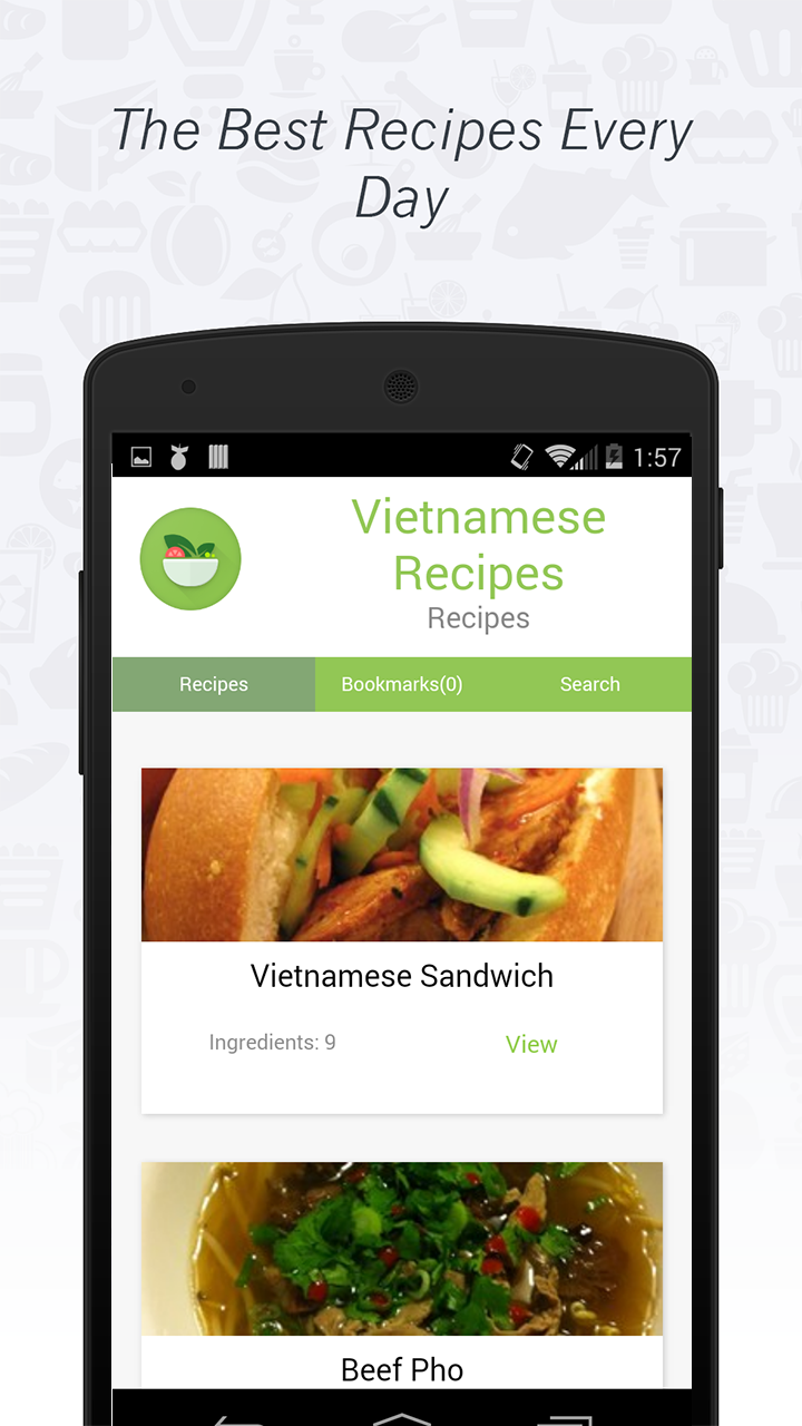 Android application Vietnamese cuisine: Recipes screenshort