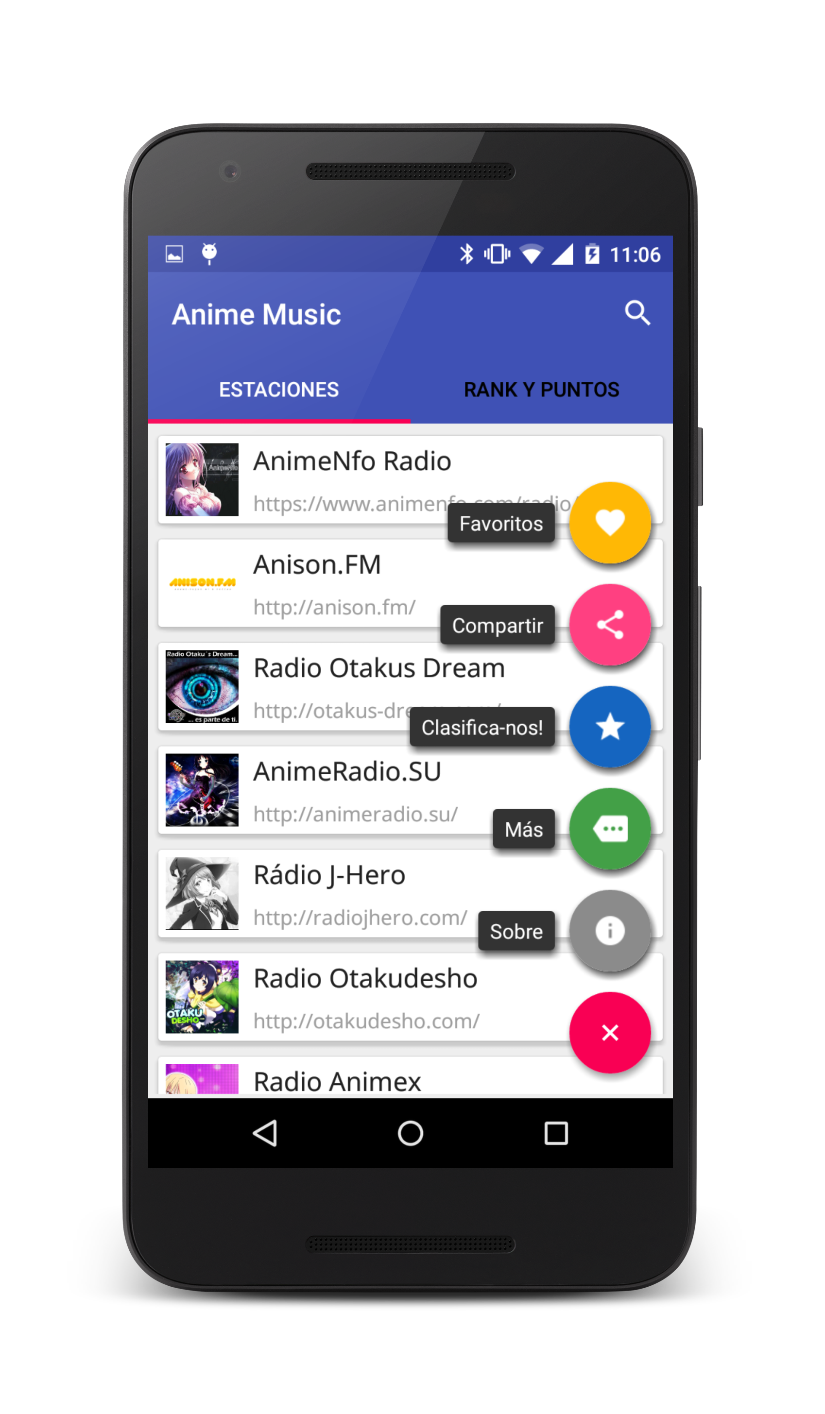 Android application Anime Music screenshort