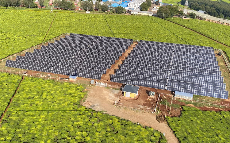 An aerial view of Kitumbe solar power plant in Kericho.