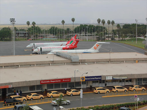 Planes dock at the Jomo Kenyatta International Airport.PHOTO/CHARLES MUGA