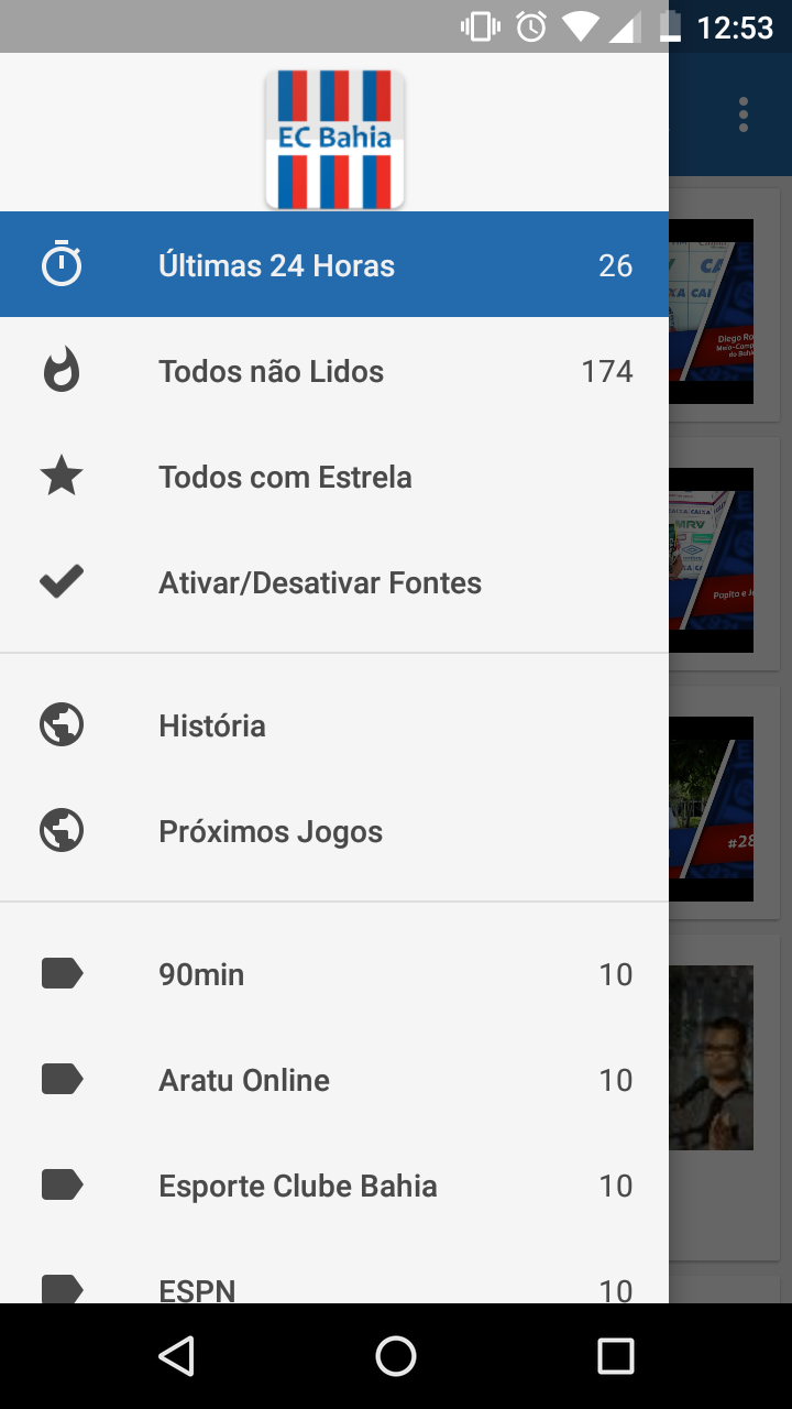 Android application Notícias do Bahia screenshort