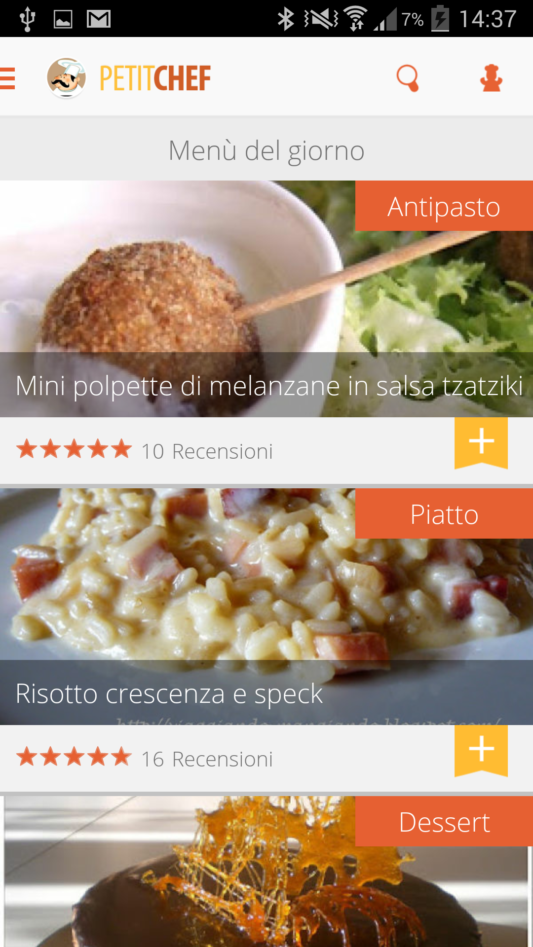 Android application PetitChef, cooking and recipes screenshort