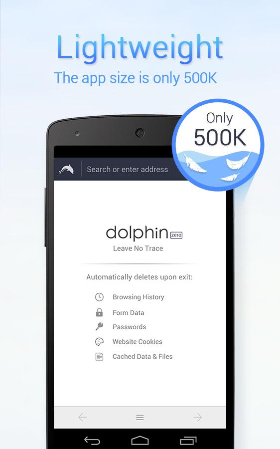 Android application Dolphin Zero Incognito Browser - Private Browser screenshort