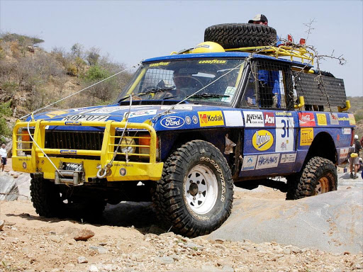 A Range Rover during the similar Rhino Charge event.
