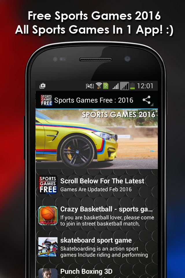 Android application Sports Games Free: 2016 Update screenshort