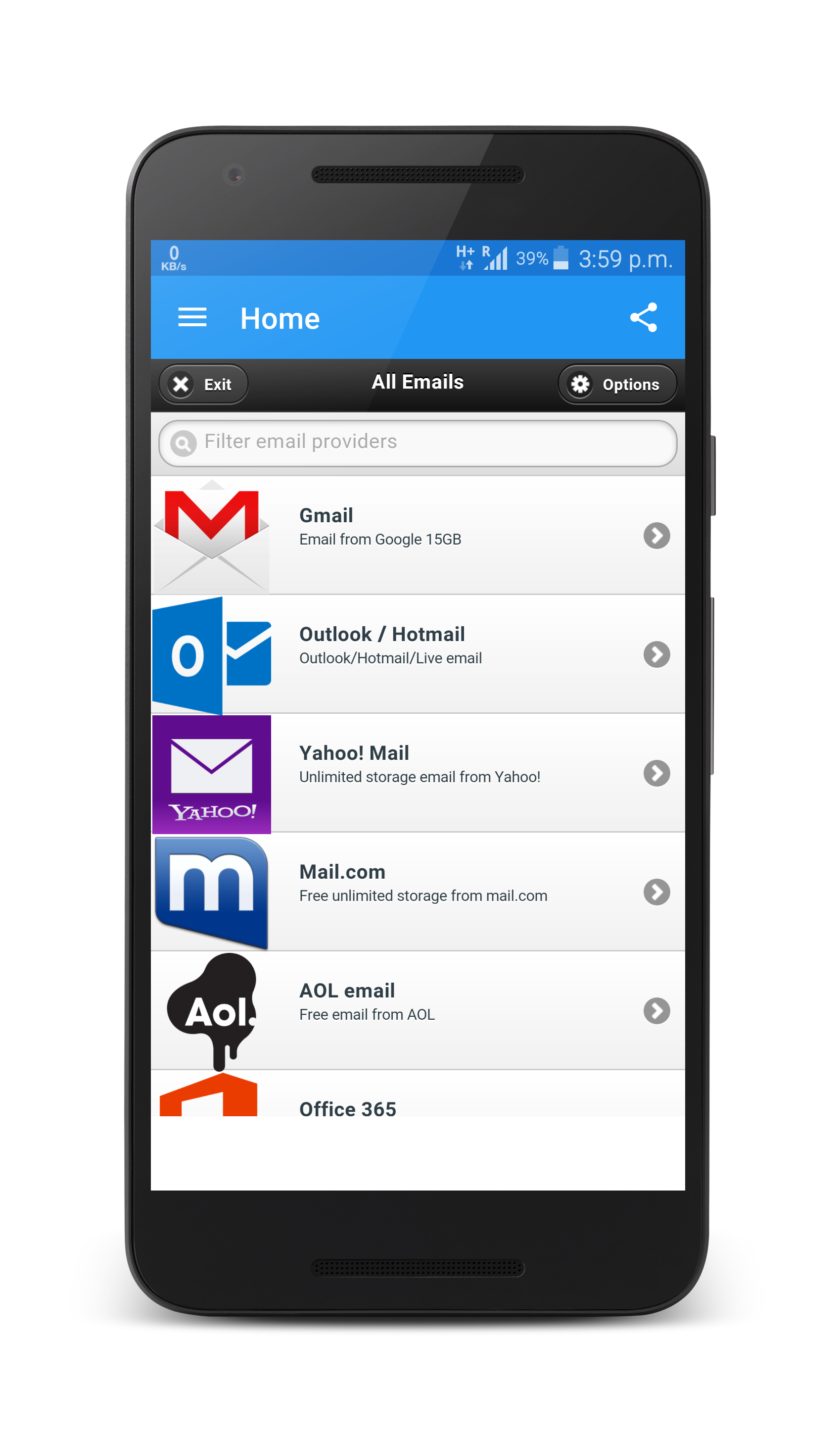 Android application All Email Box screenshort