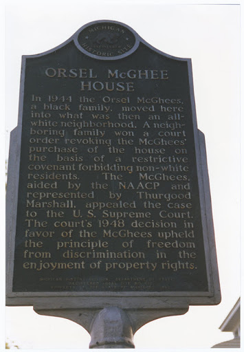 In 1944 the Orsel McGhees, a black family, moved here into what was then an all-white neighborhood. A neighboring family won a court order revoking the McGhees’ purchase of the house on the basis...