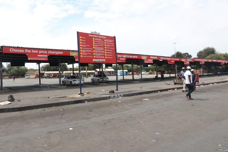 Germiston taxi rank at a standstill as taxi associations go on strike, leaving thousands of commuters stranded.