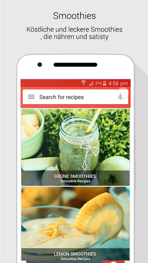 Android application Smoothie Recipes screenshort