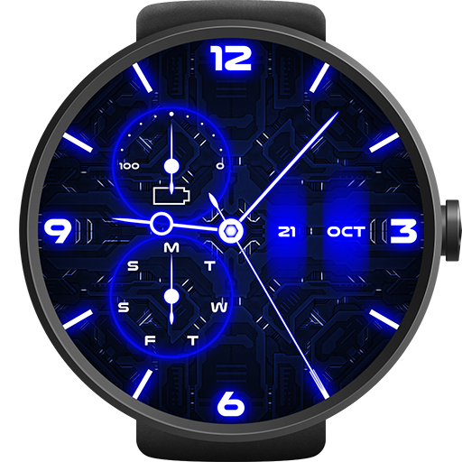 Neon Blue Watch Face