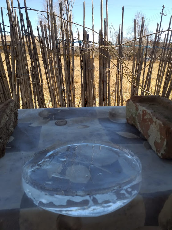 Debbie Agenbag's dogs water bowl froze sold inside her house last week in Rosendal in the Free State.