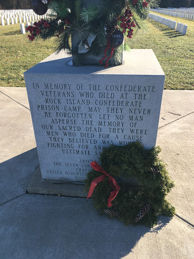 In memory of the Confederate veterans who died at the Rock Island Confederate prison camp. May they never be forgotten. Let no man asperse the memory of our sacred dead. They were men who died for...