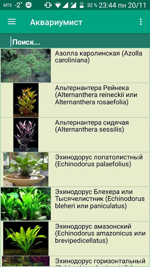 Справочник аквариумных рыбок, растений и креветок — приложение на Android