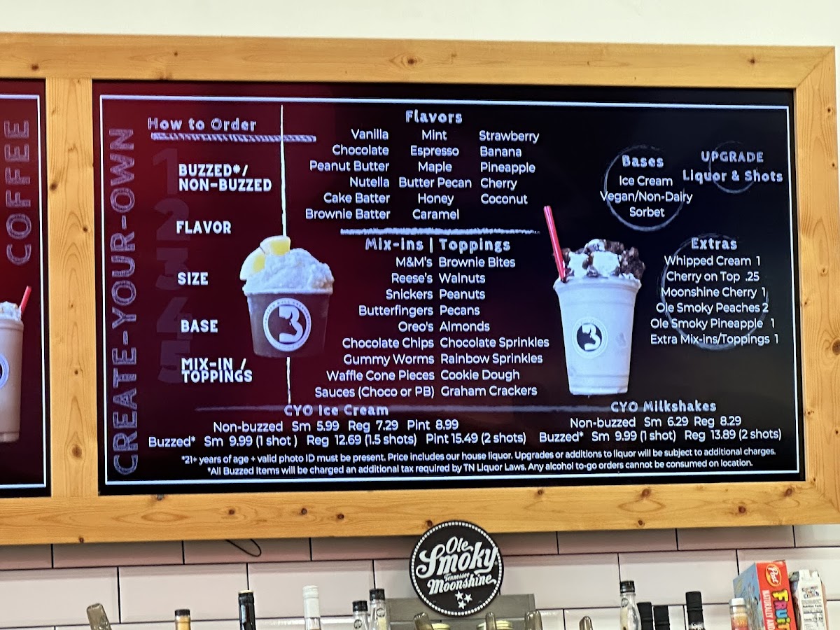 Buzzed Bull Creamery gluten-free menu