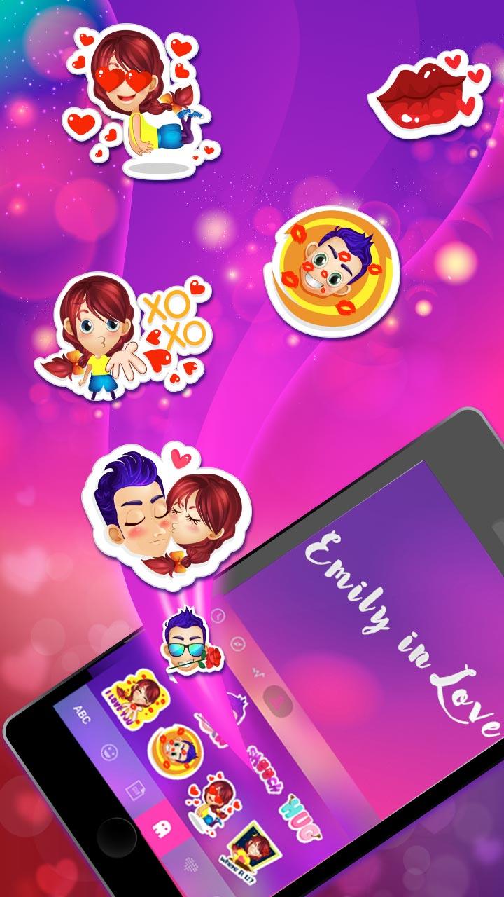 Android application Emilly Love Sticker Keyboard screenshort