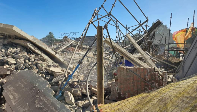 At least 46 people are reported to be trapped under the rubble of a collapsed building in George.