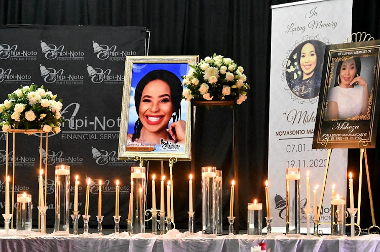The memorial service of Nomasonto Maswanganyi, popularly known as Mshoza, on November 25, 2020 in Johannesburg.