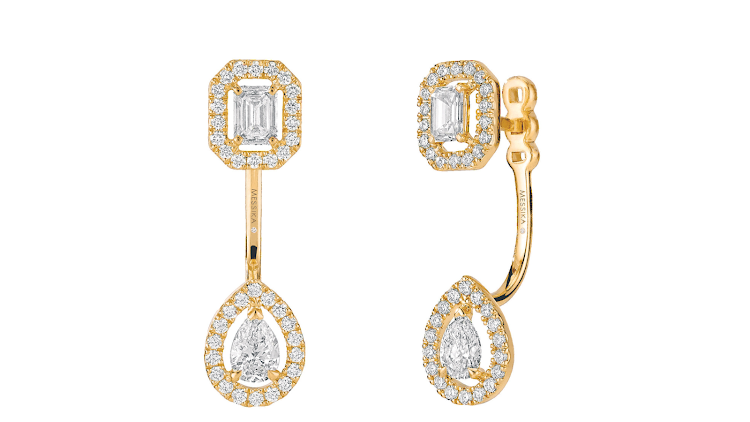 My Twin Toi & Moi yellow-gold and pavé-diamond earrings.