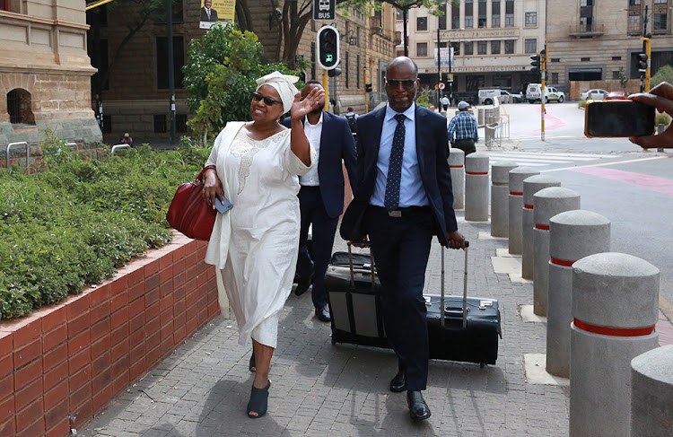 Dudu Myeni at the high court in Pretoria on February 20 2020. She told the court she did not attend court proceedings last year because her financial means were limited.