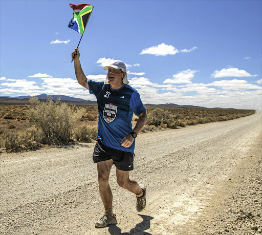 Eddie Izzard running in South Africa.