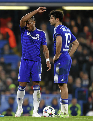 Diego Costa, right, and Didier Drogba played together at Chelsea in 2015.