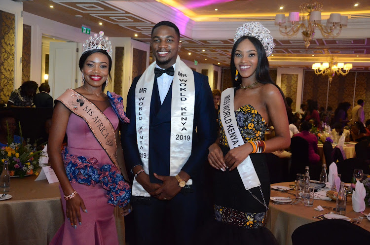 Miss Africa Sylvia Mochabo, Miss World Kenya Maria Wavinya and Mr World Kenya Franklyne Asoyo