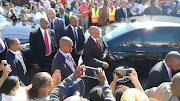 President Jacob Zuma at the home of three-year-old Courtney Pieters.