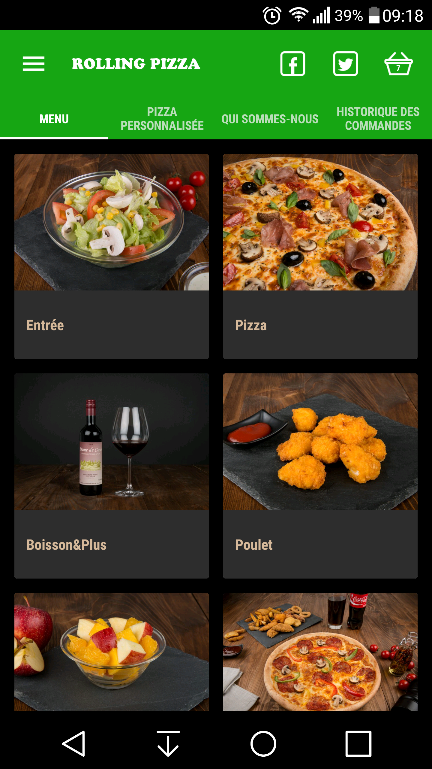 Android application Rolling Pizza screenshort