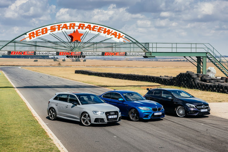 From left to right: The Audi RS3, BMW M2 and AMG 45.