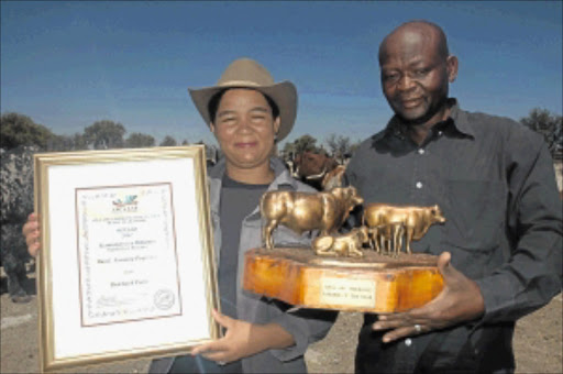 WINNER: Top farming award winner Matshediso Molale-Mooketsi with her husband Kabelo Mooketsi