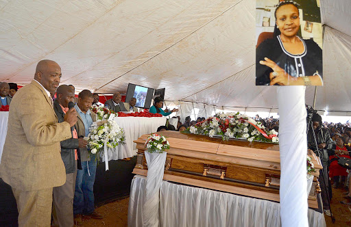 AUGUST 8, 2015:Yandisa Mzimane making testimony on how he loved his wife the Efata School for the Blind and Deaf deputy principal Nodumo Mdleleni-Mzimane who was buried in a moving service in Ncise Village in Mthatha on Saturday after she was stabbed to death in her room at the school. Picture:LULAMILE FENI