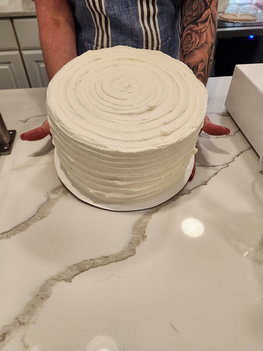 Almond Cake- the frosting is amazing!