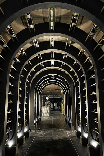 Solo Restaurant’s arched wine cellar.