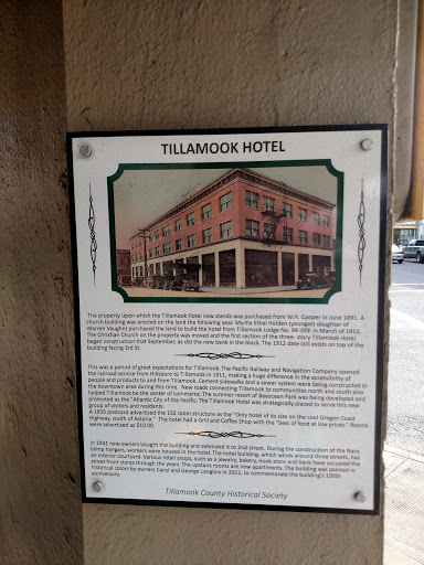 The Tillamook Hotel Plaque 