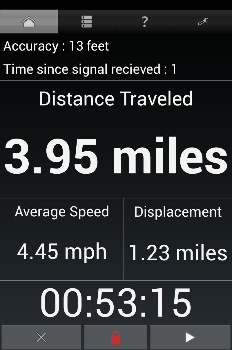 Android application GPS Odometer screenshort