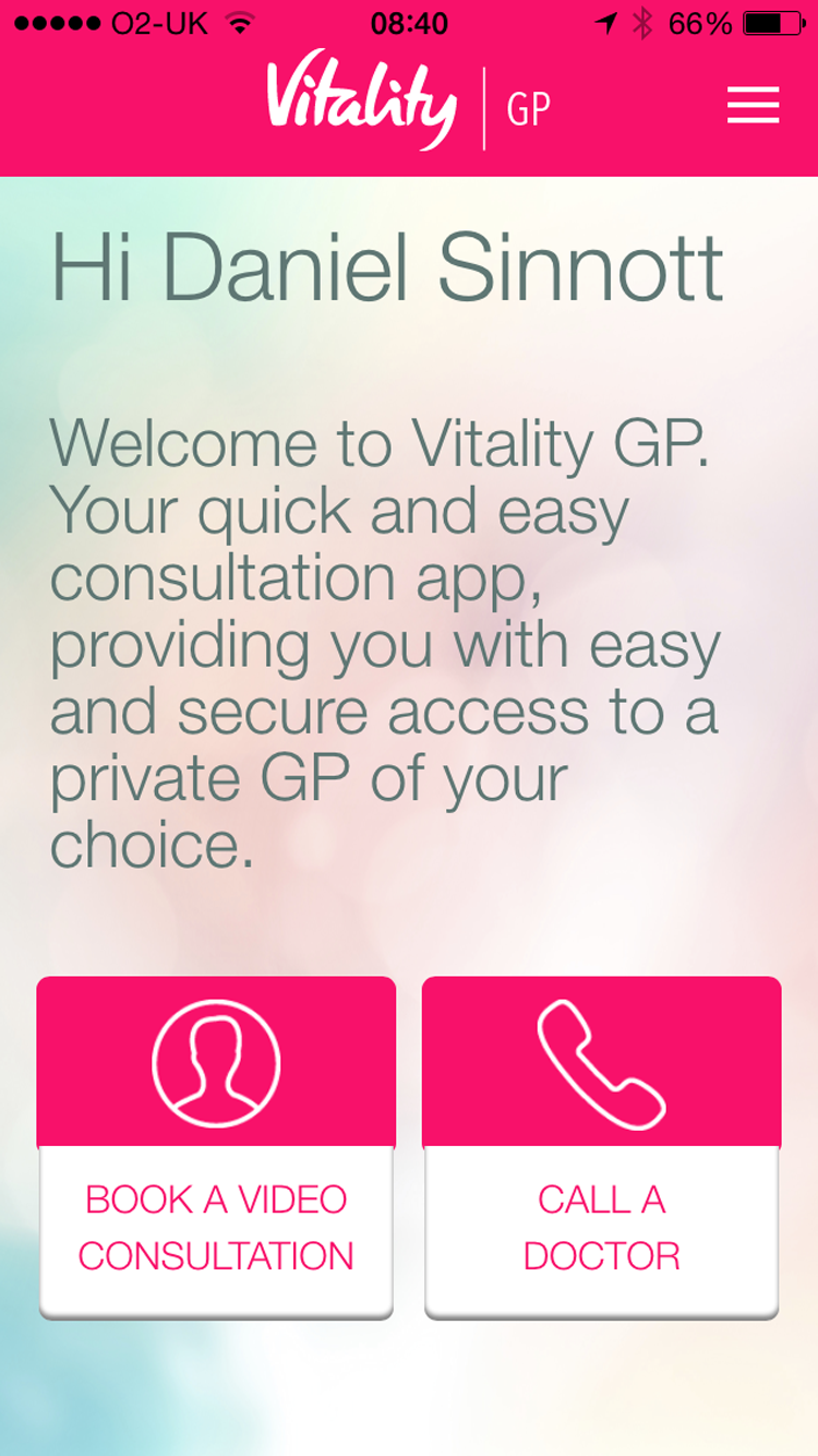 Android application Vitality GP screenshort