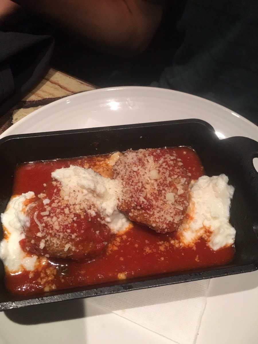 Meatball appetizer (not GF) but son said it was awesome