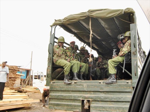 A file photo of General Service Unit officers patrolling Nairobi during party nominations. /DAVID NDOLO
