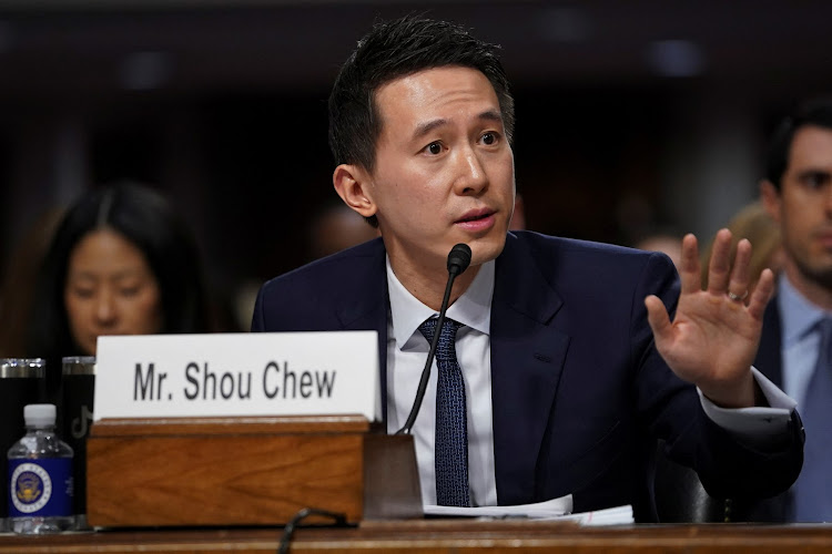 TikTok's CEO Shou Zi Chew testifies during the Senate judiciary committee hearing on online child sexual exploitation, at the US Capitol, in Washington, on January 31, 2024. Picture: REUTERS/NATHAN HOWARD