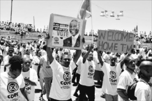 ALUTA CONTINUA: Cope members at a rally in Kimberly. Pic.PETER MOGAKI. 16/12/2009. © Sowetan.