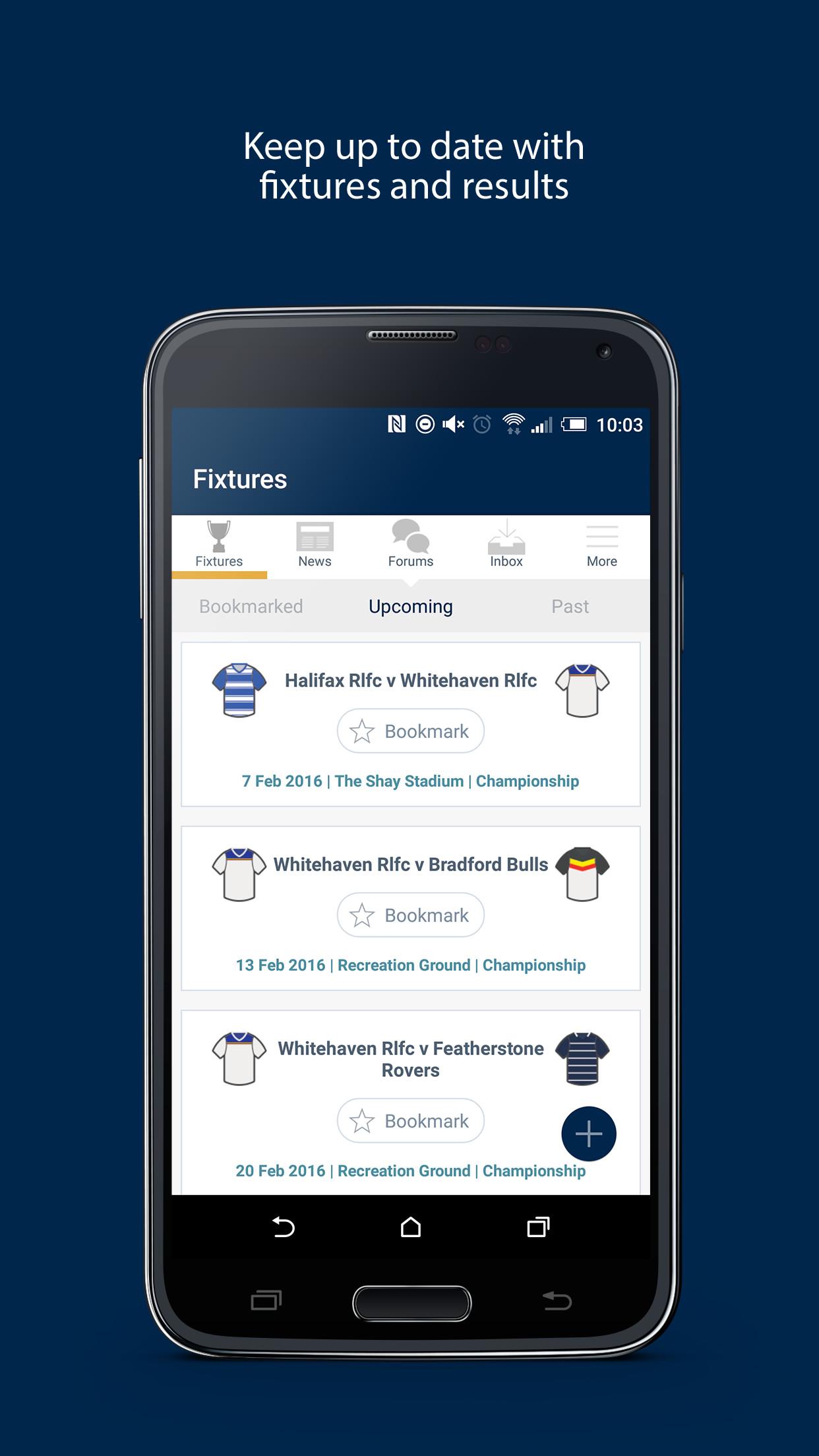 Android application Fan App for Whitehaven RLFC screenshort